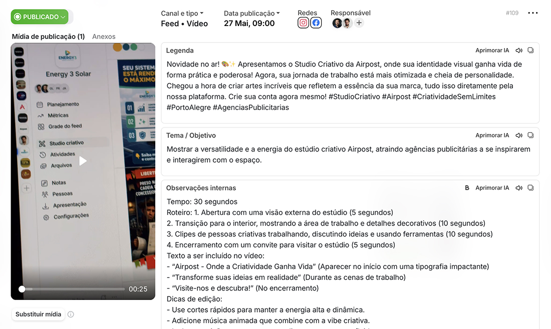 Vídeos otimizados na hora certa