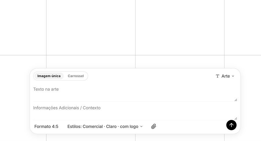Descreva o post, receba a arte pronta