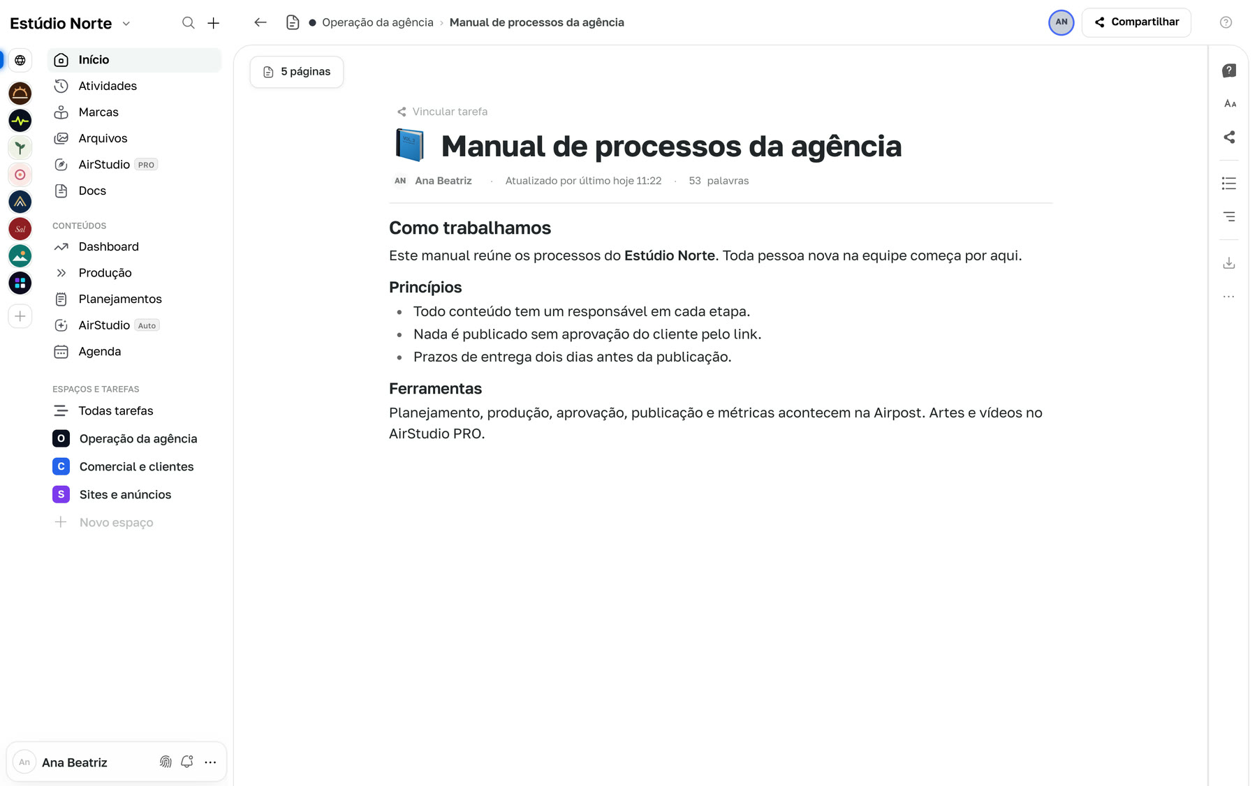 Docs: documentos com páginas aninhadas